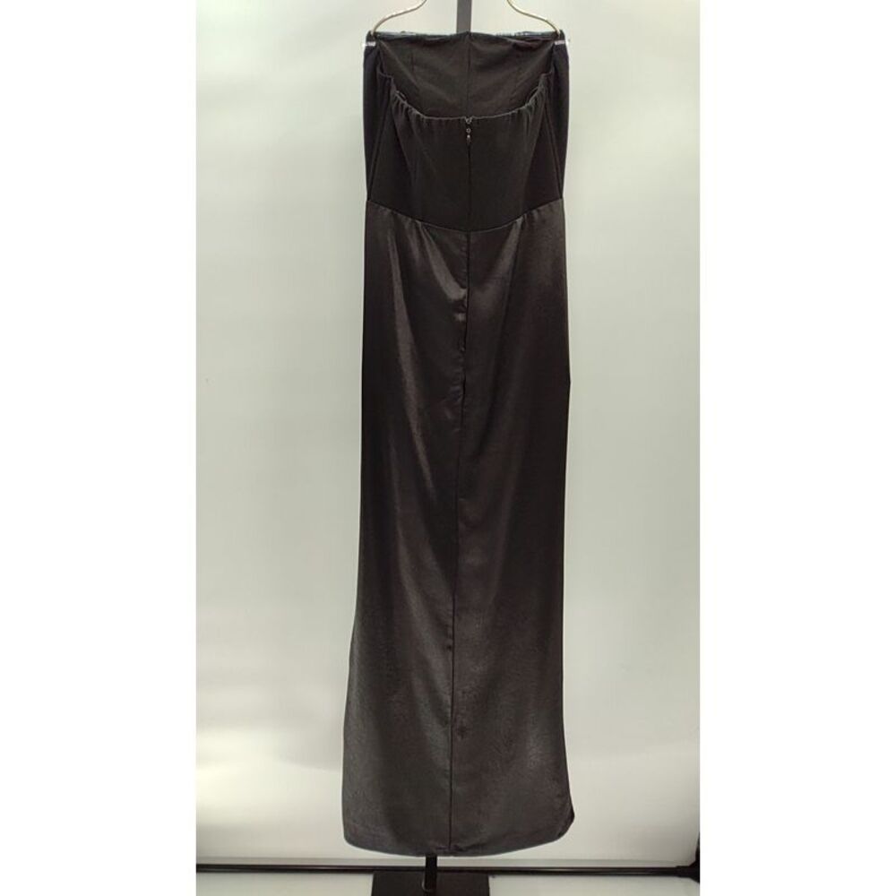 Lulus Women Mella Mixed Media Strapless Maxi Dress Black Medium - Picture 3 of 3
